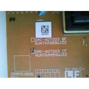 BACKLIGHT INVERSOR  / SHARP RUNTKA454WJZZ MODELO LC-46D64U